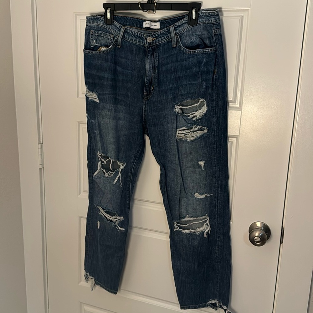 Distressed flying monkey jeans